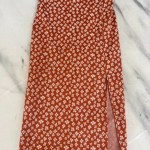 Zara Orange Floral Dress | Size Small - Picture 3 of 6